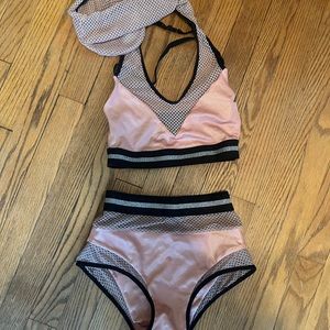 Sorte Polewear Bottom and Top - beige nude mesh - small